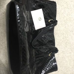 Gucci microguccissima black patent tote